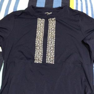 Lands End Swim Shirt long sleeve sz M long blue
